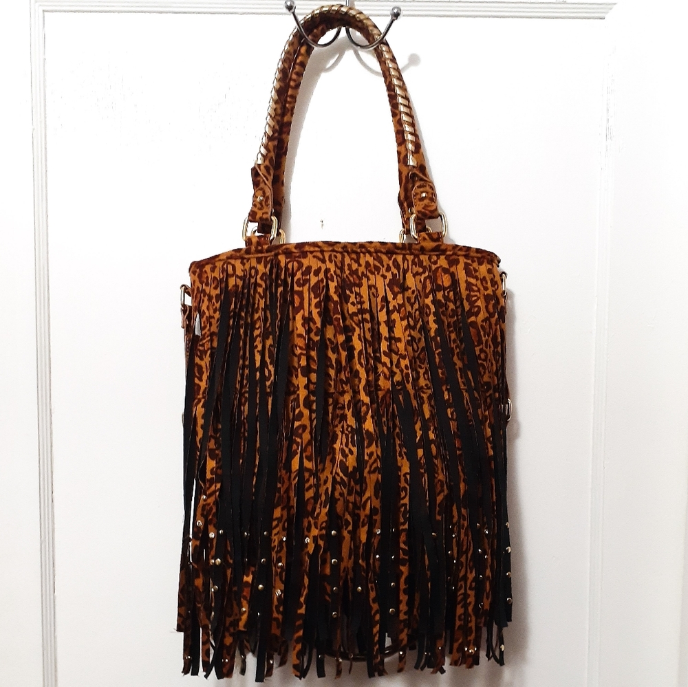 Steve Madden Fringe Cheetah Print Bag NWOT